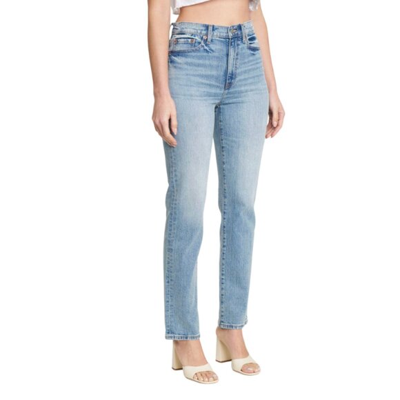 NWT Daze Denim Smarty Pants High Rise Jeans Womens 25 Blue Denim Straight NEW - Picture 1 of 12